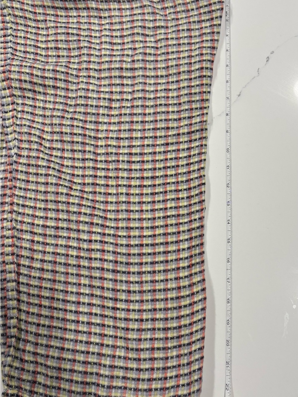 FLAX Women’s Plaid Linen Blend Wide Leg Crop Pants Pull On Elastic Waist Small - Picture 5 of 8
